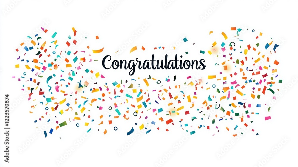 Colorful Confetti Celebration Congratulations Design Colorful Confetti Celebration Congratulations Design