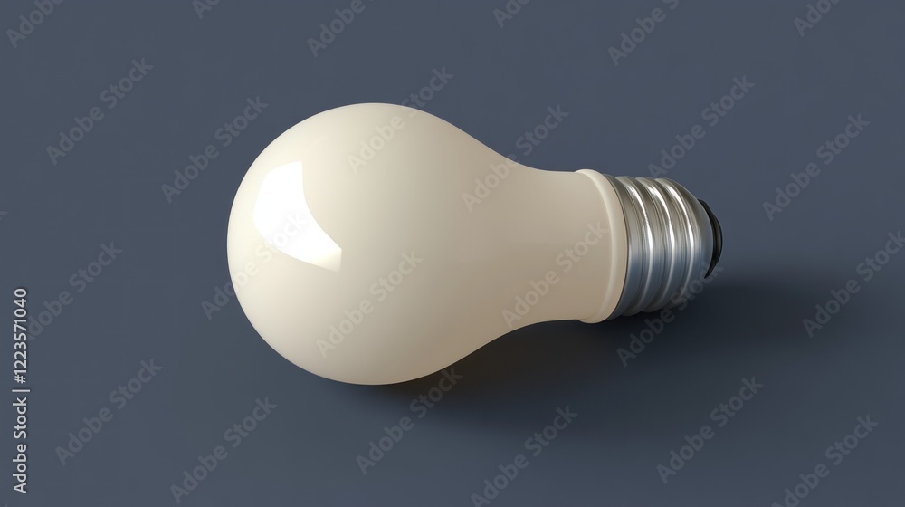 A Single White Lightbulb Rests on a Dark Surface A Single White Lightbulb Rests on a Dark Surface