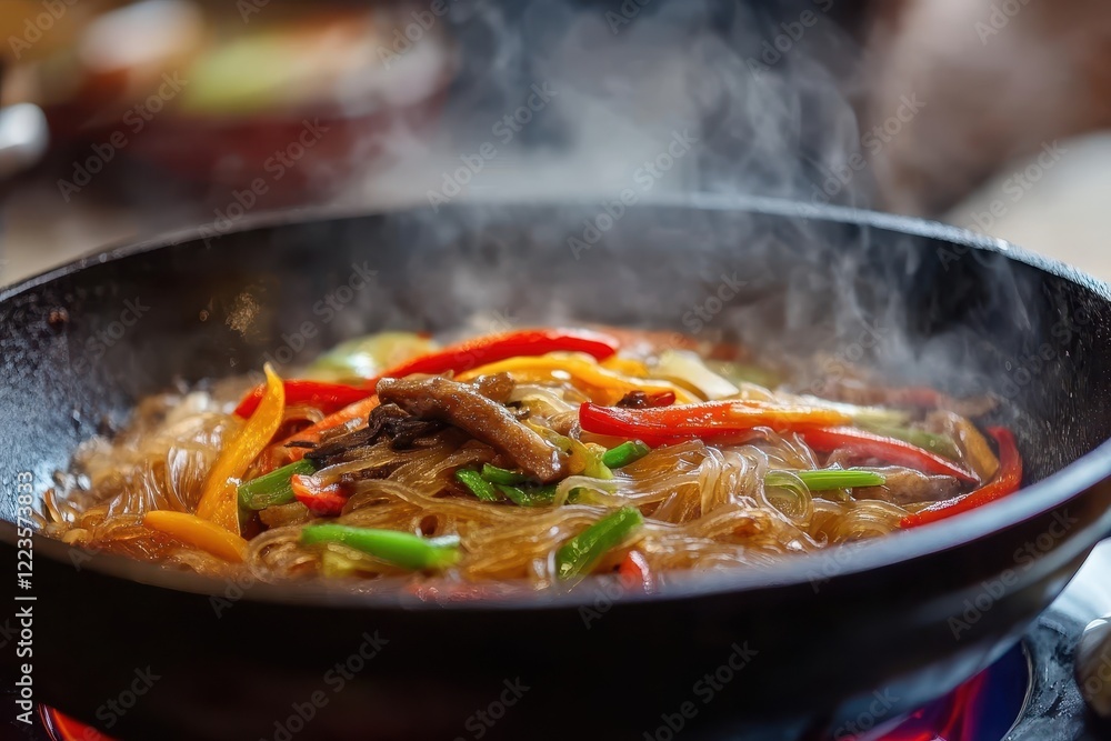 Korean stir fried vermicelli with vegetables Korean stir fried vermicelli with vegetables