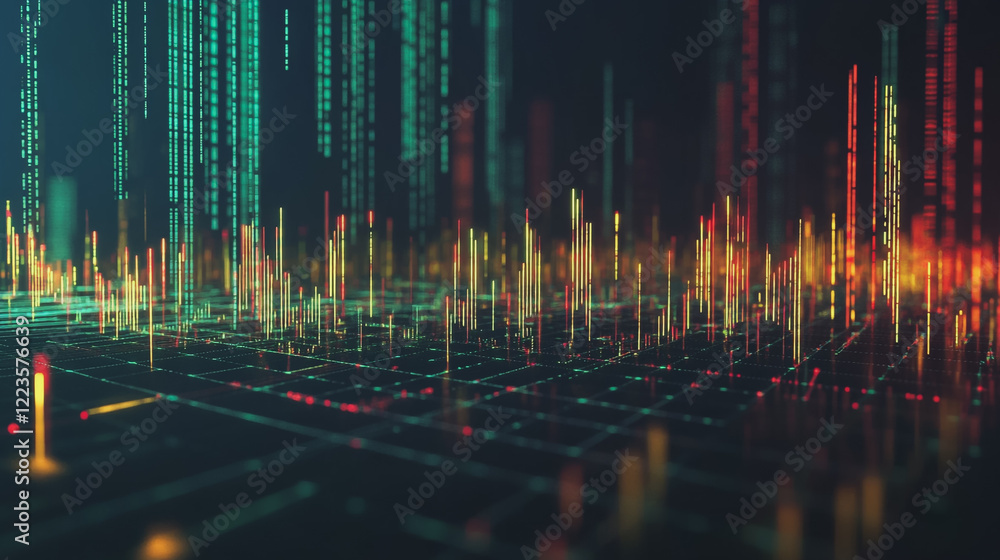 Abstract black background with Colorful charts and graphs with statistics to innovative analyze business potential and forecast future development of companies growth. Abstract black background with Colorful charts and graphs with statistics to innovative analyze business potential and forecast future development of companies growth.