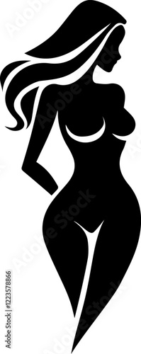 Woman body shape icon design.