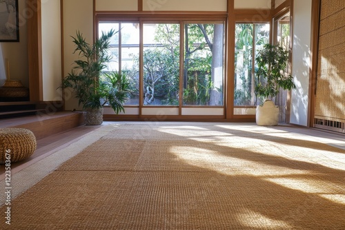 Tatami floored Japanese room photo