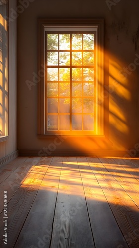 Wallpaper Mural A background of sunrise light streaming into a minimalist room. Torontodigital.ca