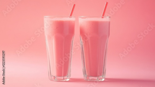 Wallpaper Mural Pink Smoothie Delight: A Refreshing Summer Treat in Glass Torontodigital.ca