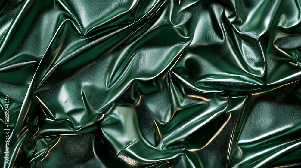 Emerald Green Draped Fabric Luxurious Texture Emerald Green Draped Fabric Luxurious Texture