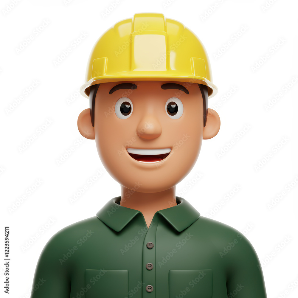 Cartoon worker isolated on white background Cartoon worker isolated on white background