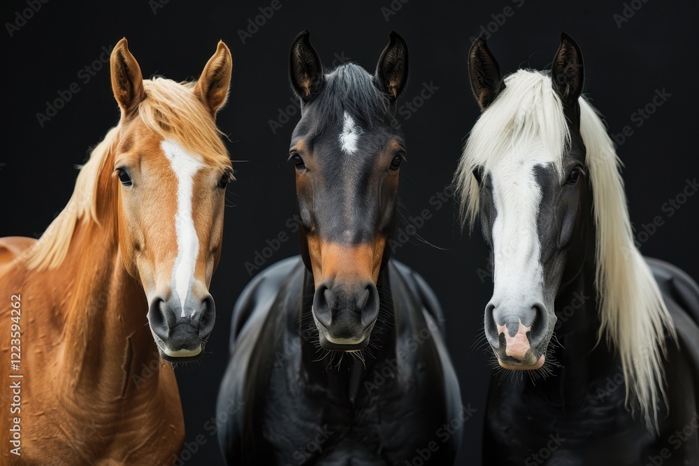 Black background horse portrait for banner Black background horse portrait for banner