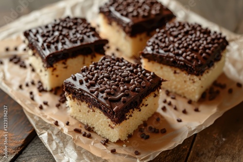 Wallpaper Mural Cake with chocolate frosting and sprinkles on paper Torontodigital.ca