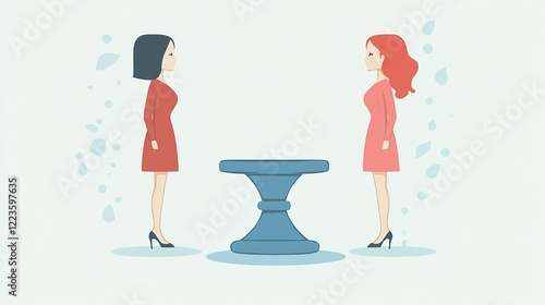 Gender equality advocacy balancing perspectives in modern society digital art minimalist style photo