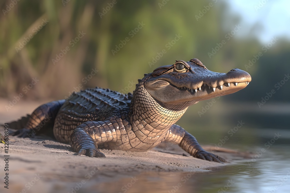 Obraz premium Alligator Relaxing by the River