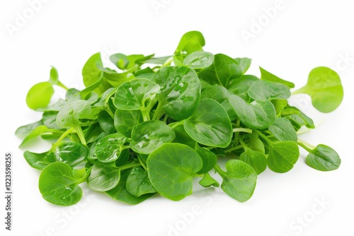 Organic watercress on white background photo