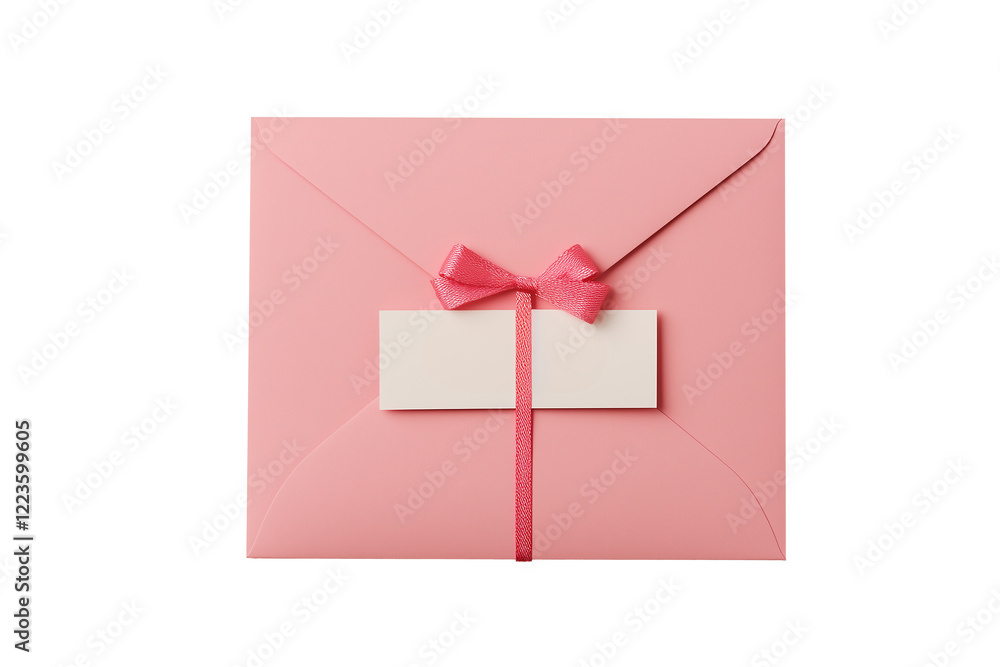 Valentine PINK envelope, isolated on a white background, with a romantic, minimalist, and modern design Valentine PINK envelope, isolated on a white background, with a romantic, minimalist, and modern design
