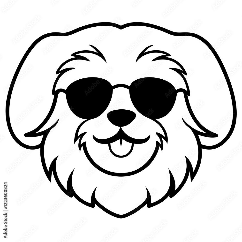 Funny shih tzu dog head vector art illustration Funny shih tzu dog head vector art illustration