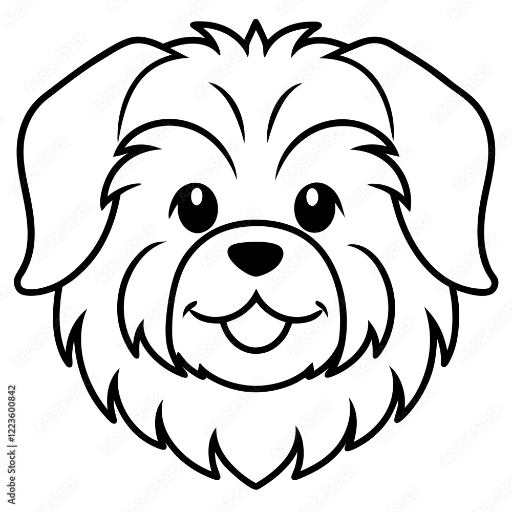 Funny shih tzu dog head vector art illustration Funny shih tzu dog head vector art illustration
