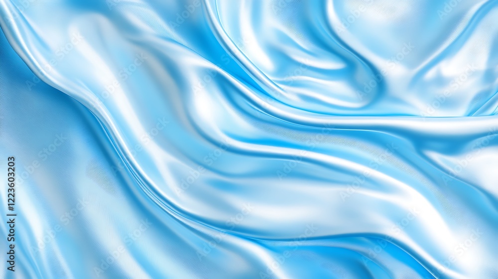 Obraz premium Light Blue Silk Fabric Draped Softly Abstract Texture