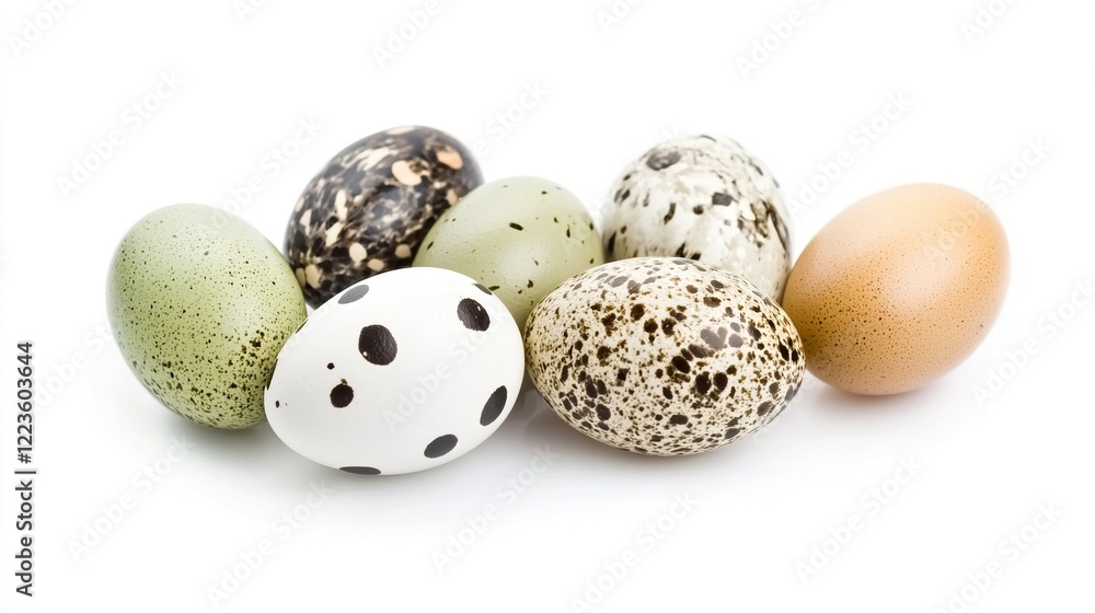 Colorful Eggs on White Background Colorful Eggs on White Background