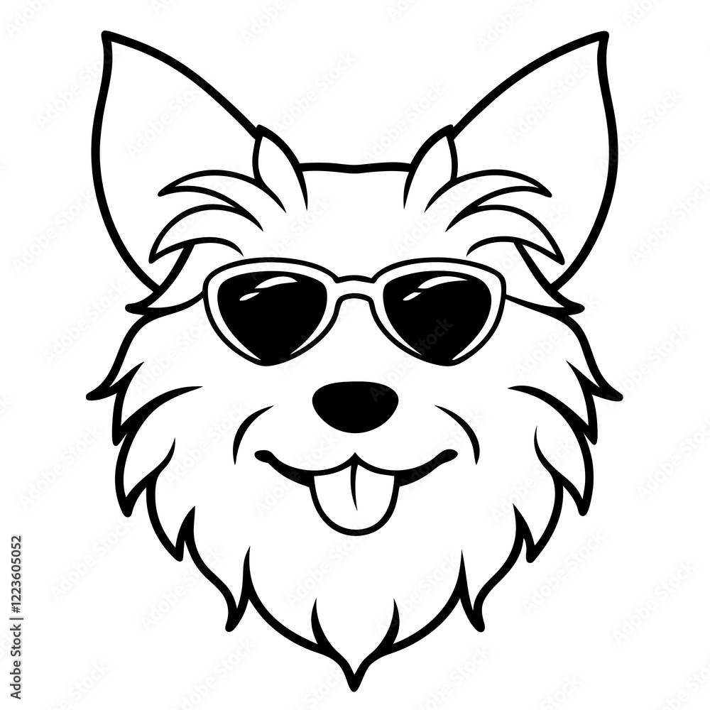 Funny silky terrier dog head vector art Funny silky terrier dog head vector art