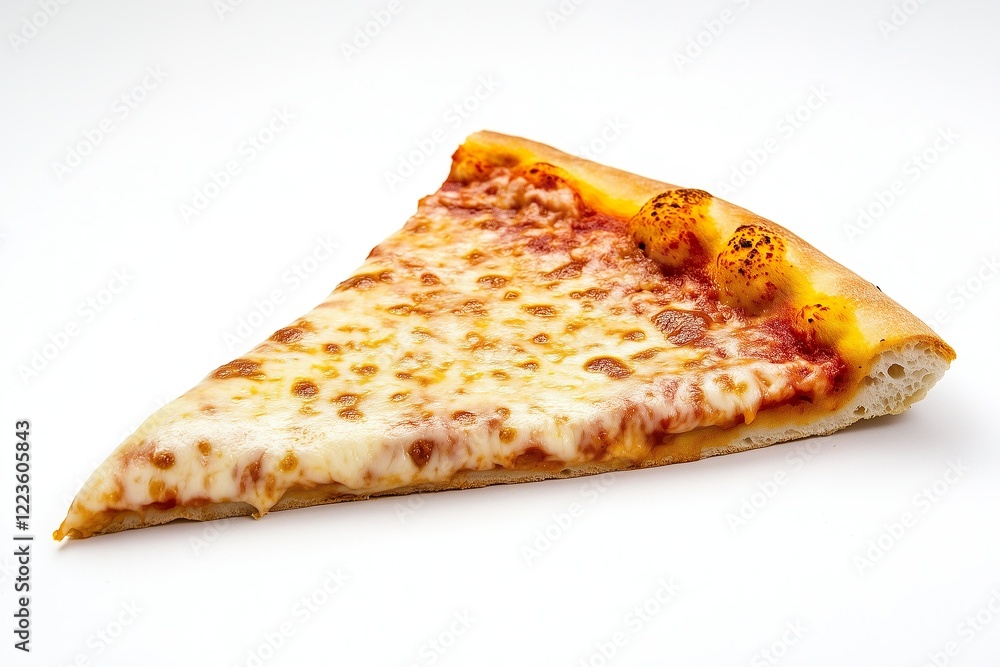 Slice of cheese pizza on a white background Slice of cheese pizza on a white background
