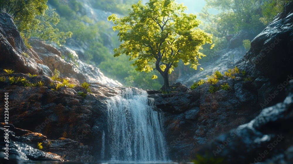 Serene Waterfall Oasis Serene Waterfall Oasis