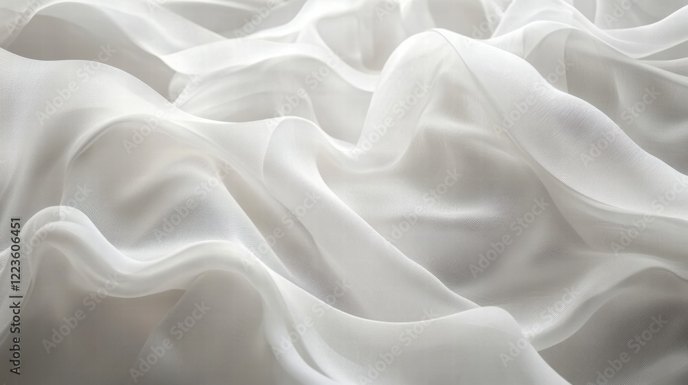 Obraz premium White Fabric Abstract Background with Wavy Layer