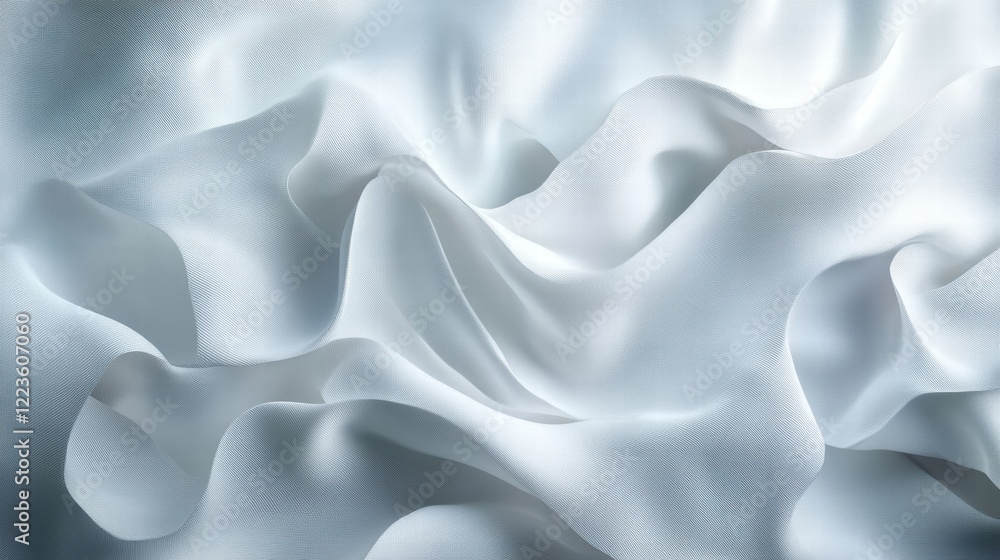 Obraz premium White Fabric Abstract Background with Wavy Layer