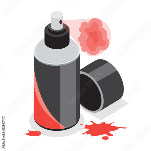 3D Isometric Flat Vector Illustration of Rap Music And Hip-hop Style, Graphic Elements Set. Item 6