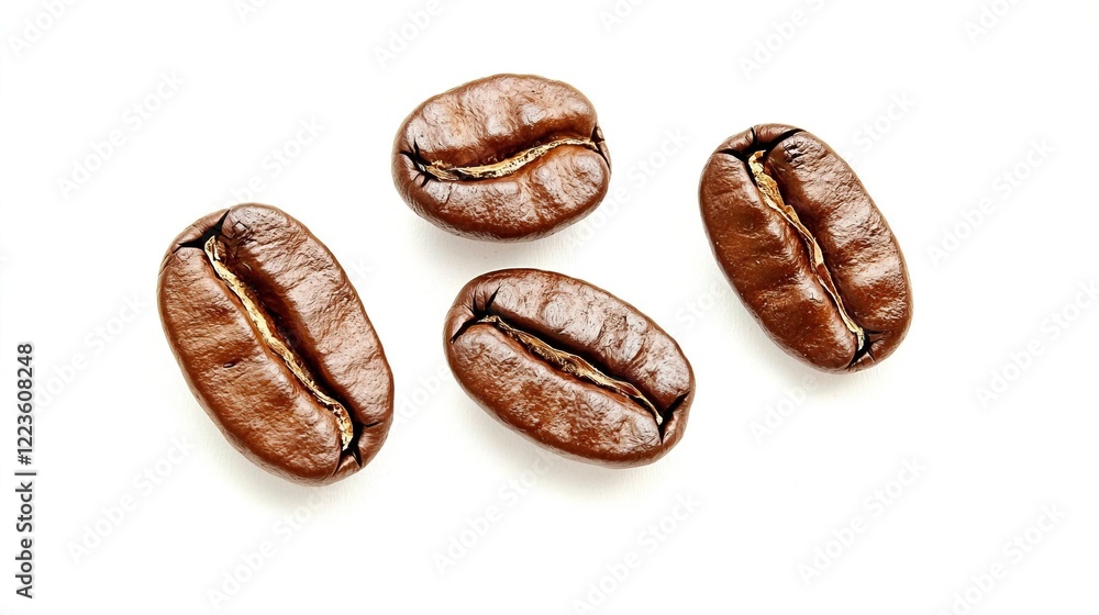 Obraz premium Isolated Coffee Beans on White Background