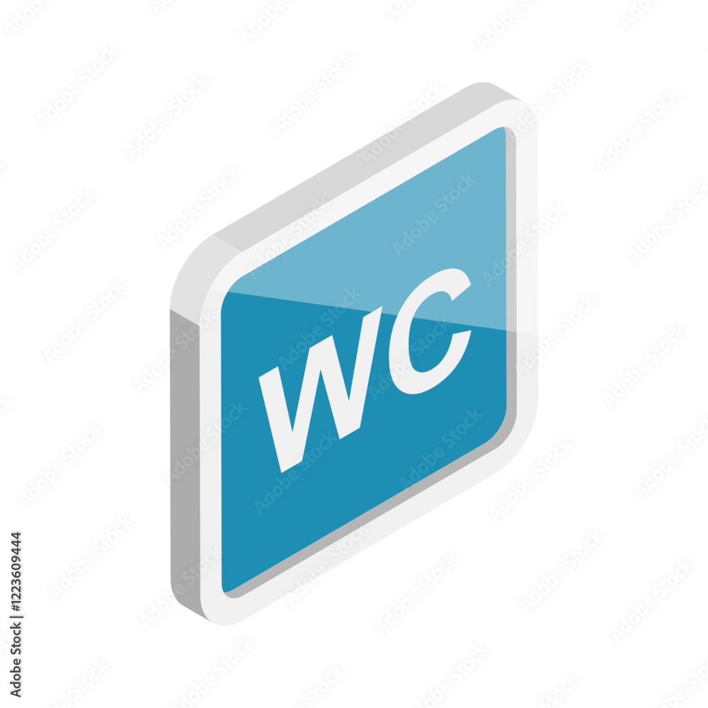 3D Isometric Flat Vector Set of Restroom Signs, Wasthroom Pictograms. Item 7 3D Isometric Flat Vector Set of Restroom Signs, Wasthroom Pictograms. Item 7