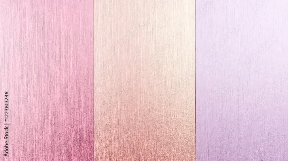 Fototapeta premium Three Vertical Panels Of Textured Pastel Colors