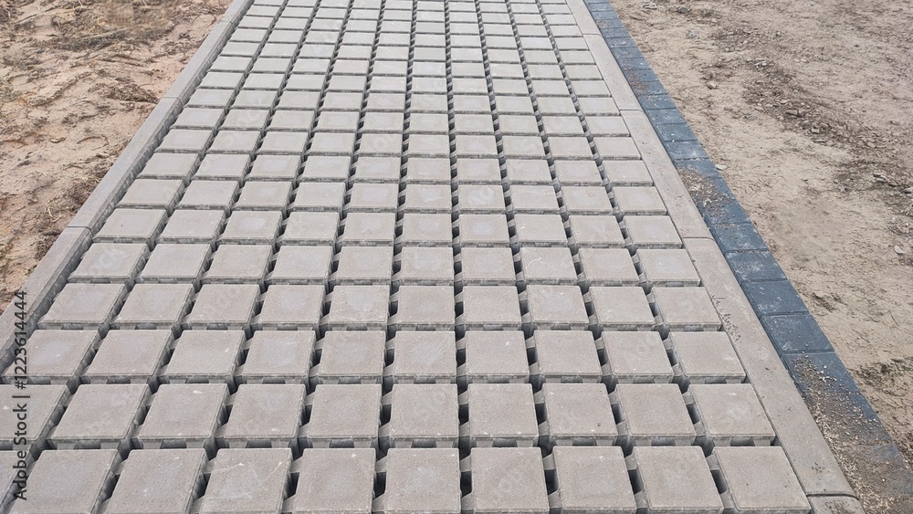 Fototapeta premium Budowa nowego chodnika.