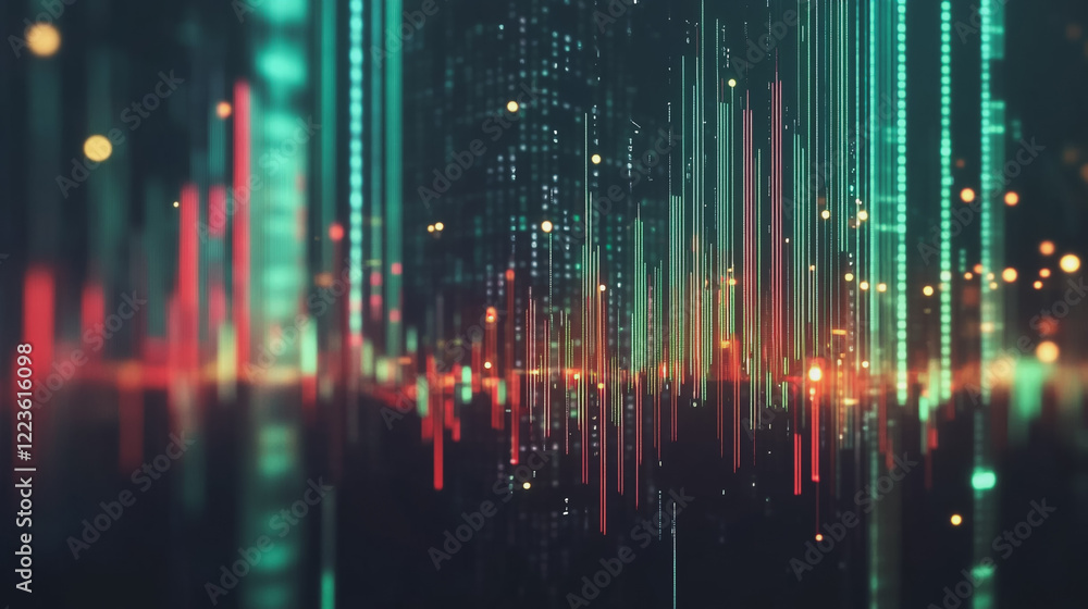 Fototapeta premium Abstract black background with Colorful charts and graphs with statistics to innovative analyze business potential and forecast future development of companies growth.