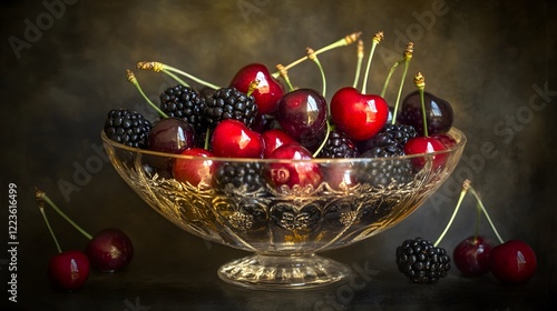 cherries in a basket