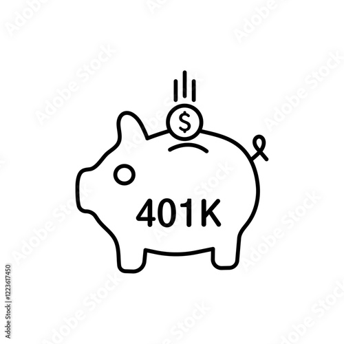 401k retirement savings icon Vector logo set flat