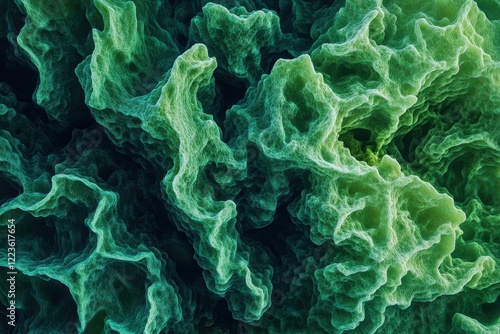  abstract green watercolor wash image with depth perception