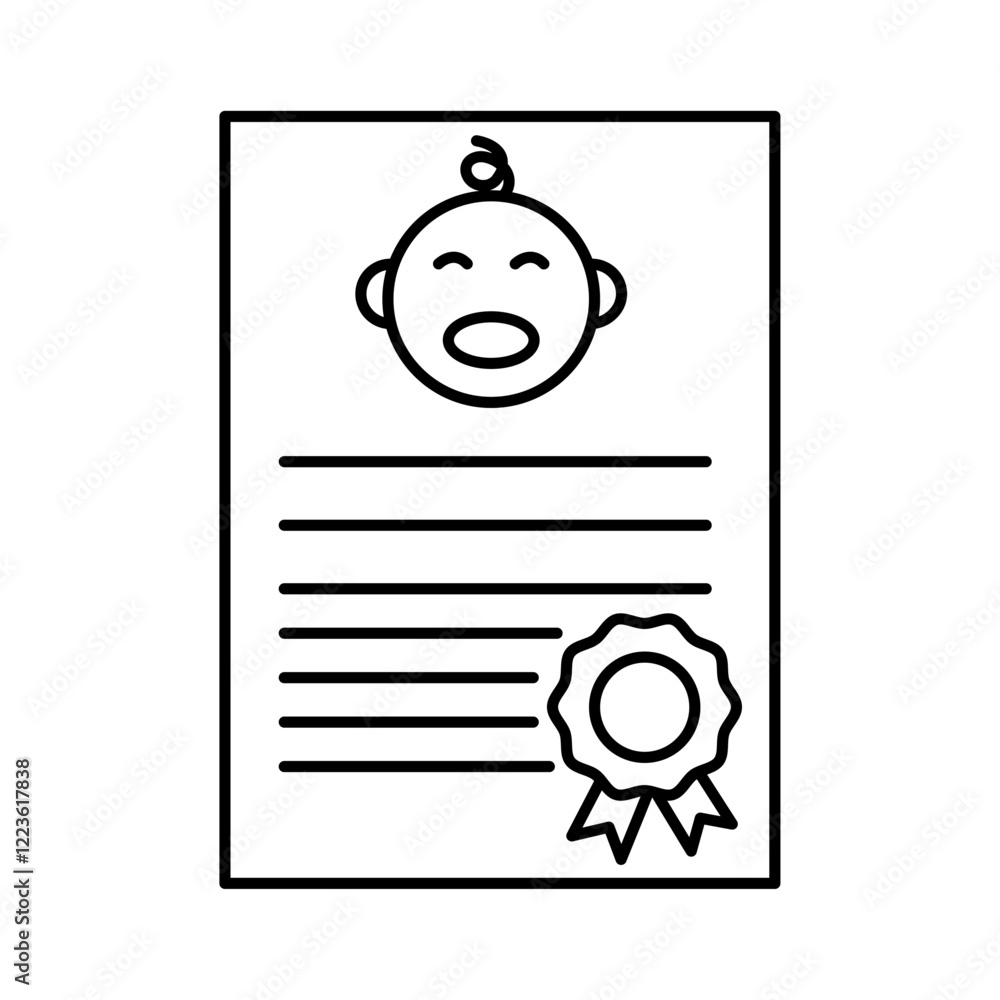 Birth certification icon Vector logo set flat Birth certification icon Vector logo set flat