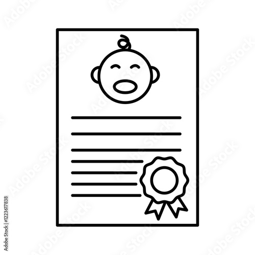 Birth certification icon Vector logo set flat