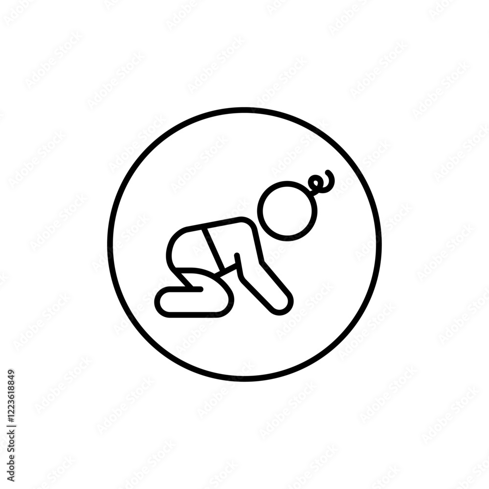 Crawling baby icon Vector logo set flat Crawling baby icon Vector logo set flat