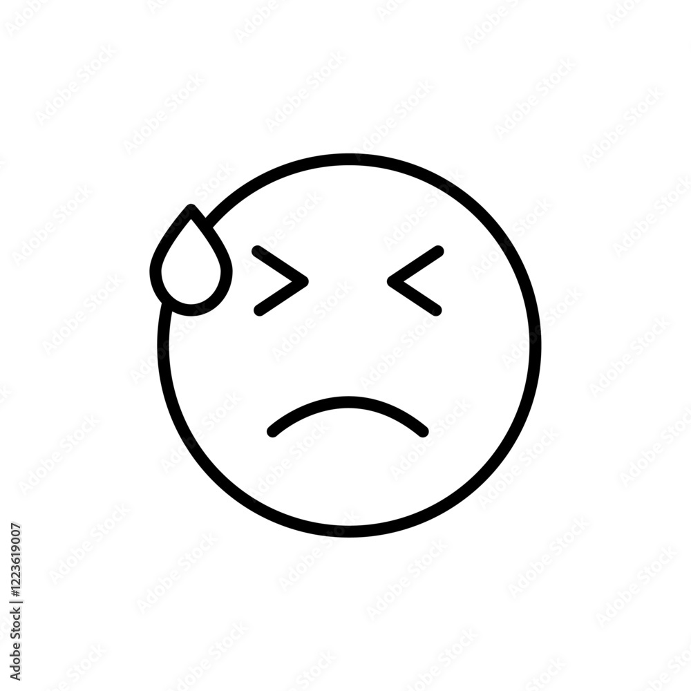 Desperate emoji icon Vector logo set flat Desperate emoji icon Vector logo set flat