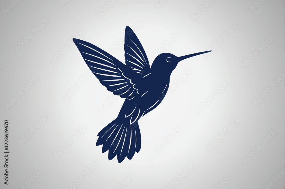 Fototapeta premium Hummingbird silhouette, Vector illustrations