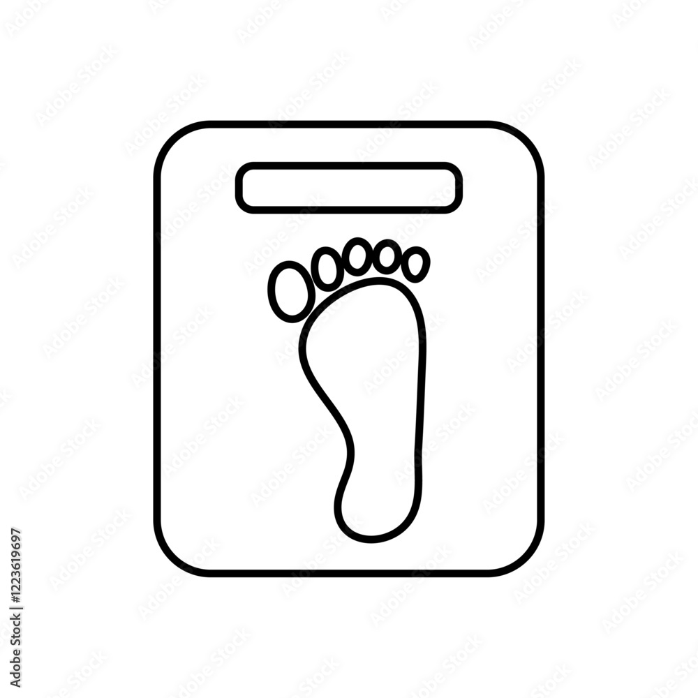 Footprint on weight scale icon Vector logo set flat Footprint on weight scale icon Vector logo set flat