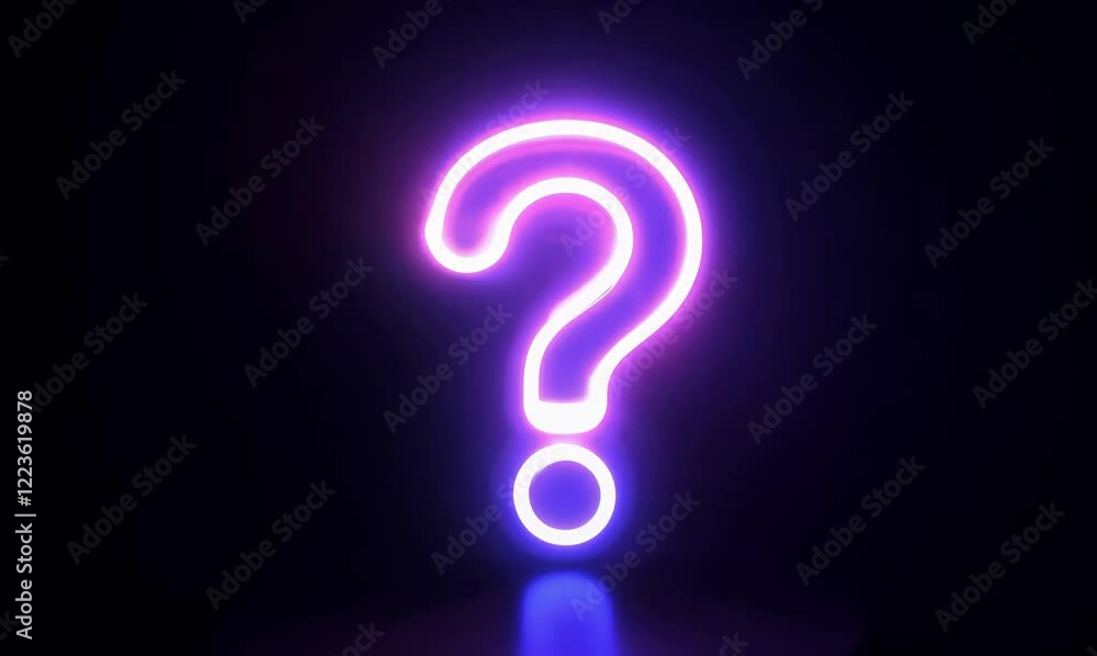 enchanting rotating neon question mark over black enchanting rotating neon question mark over black