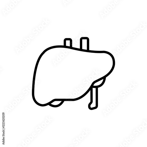 Human liver icon Vector logo set flat
