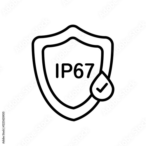 IP67 waterproof icon Vector logo set flat photo