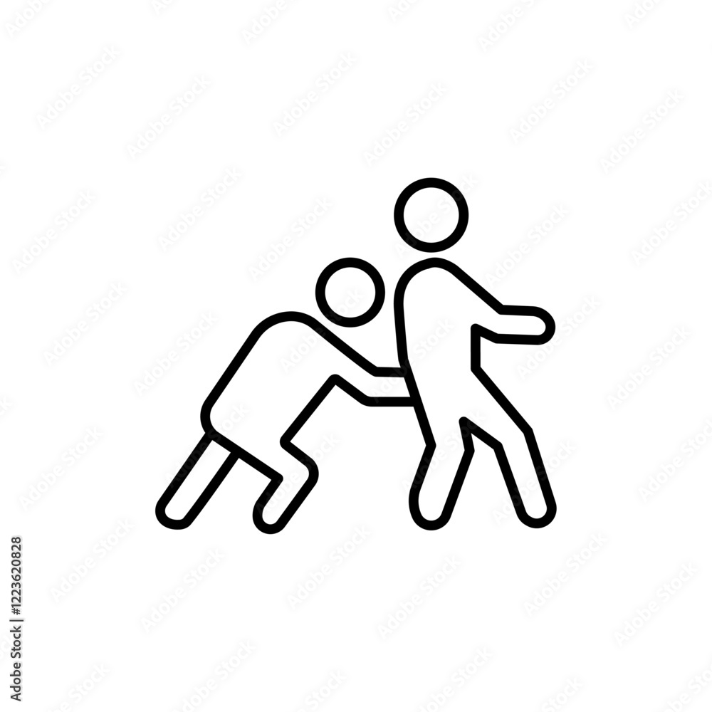 Man pushing another person icon Vector logo set flat Man pushing another person icon Vector logo set flat