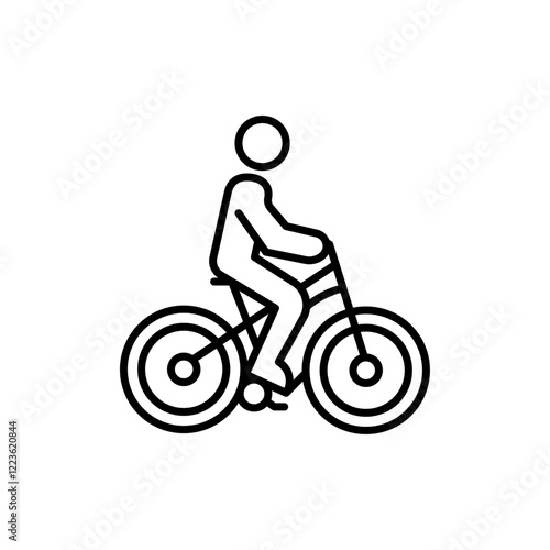 Man on bicycle icon Vector logo set flat