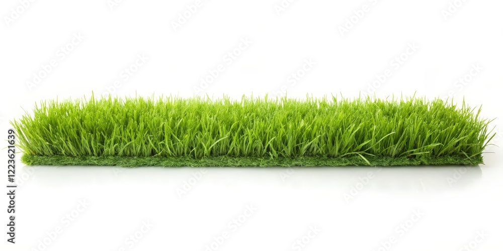 Green Grass Strip on White Background Green Grass Strip on White Background