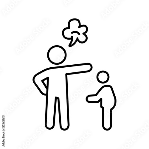 Parents scolding child icon Vector logo set flat