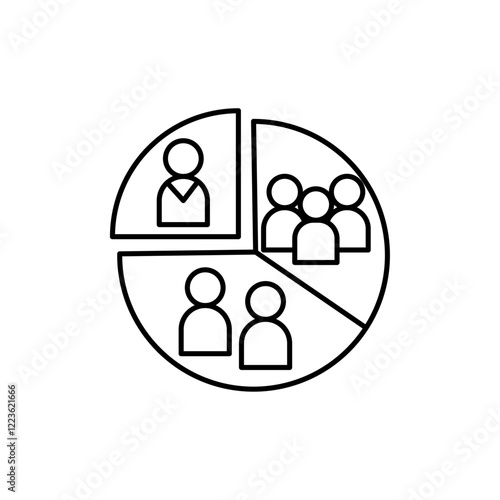 People segmentation icon Vector logo set flat