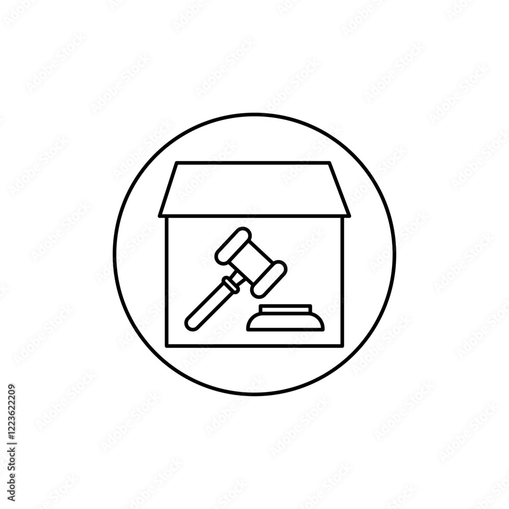 Real estate auction icon Vector logo set flat Real estate auction icon Vector logo set flat