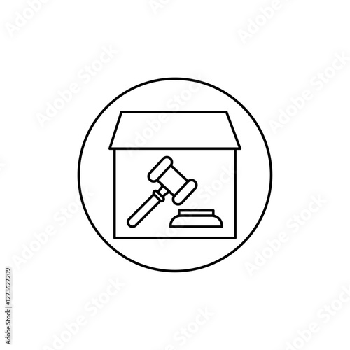 Real estate auction icon Vector logo set flat